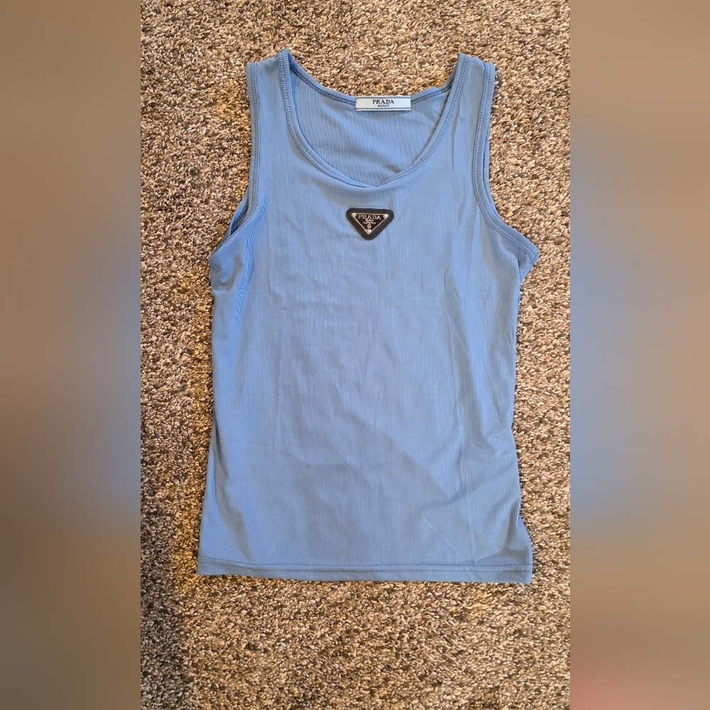 Prada Light Blue Sleeveless Top